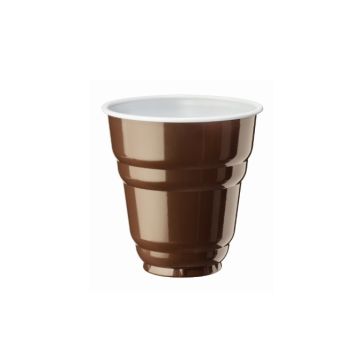 SET 100 BICCHIERI DAP DESIGN MARRONE/BIANCO 160ML