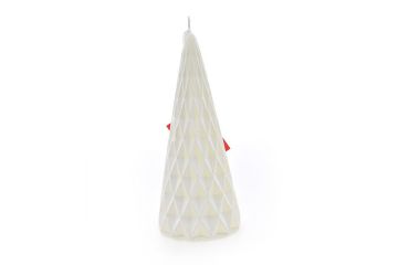 CANDELA AD ALBERO BIANCO D. 8.3CM H. 20CM