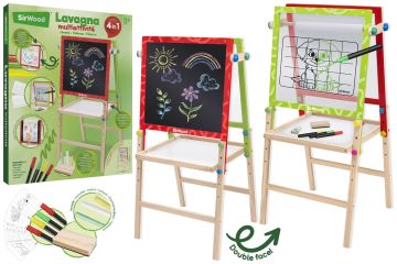 LAVAGNA IN LEGNO 4 IN 1 CON ACCESSORI 53X50X109CM