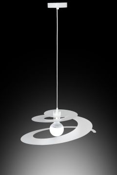 LAMPADARIO SPIRALE D. 50CM BIANCO - 1XE27 MAX 42W