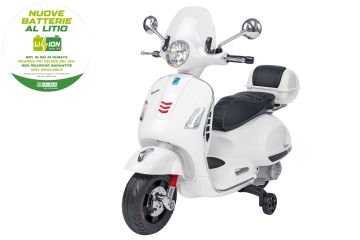 VESPA GTS 12V 4.5AH CON BATTERIA A LITIO BIANCA 102X75X51CM