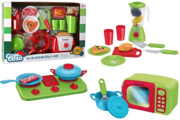 SET ELETTRODOMESTICI CON ACCESSORI/CIBO ASSORTITO