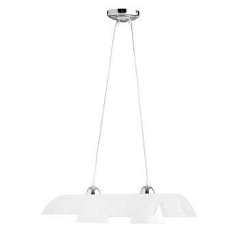 SOSPENSIONE 900 CROMATO E BIANCO 50X33 H. 120CM - 2XE27 MAX 60W