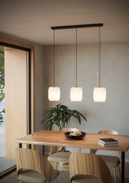 LAMPADARIO BELGRAVE NERO/BIANCO 88X110CM - 3XE27 40W