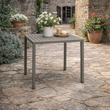 NARDI OUTDOOR - TAVOLO FISSO CUBE 70X70 CM ALLUMINIO TORTORA
