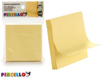 BLOCCO FOGLI ADESIVI GIALLI 76X76MM