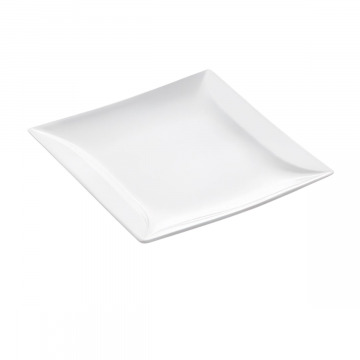 PIATTO QUADRO IN PORCELLANA CARLOTTA RAMADA 20X20CM BIANCO 