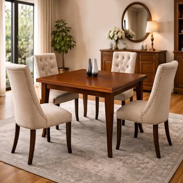 TAVOLO A LIBRO CM 100X100 IN LEGNO FINITURA BASSANO