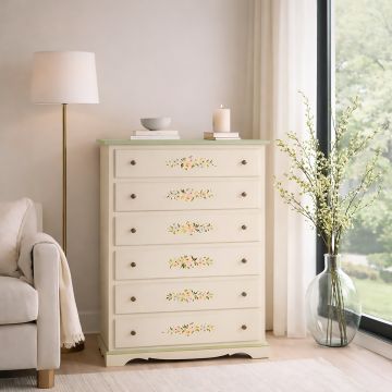 CASSETTIERA ART.491 BIANCO LUC. E DECORI (LUCIDO E IMB.)