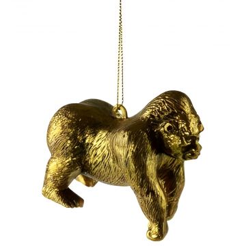 PENDENTE CO GORILLA IN PLASTICA COLORE ORO 8X4 H. 7CM