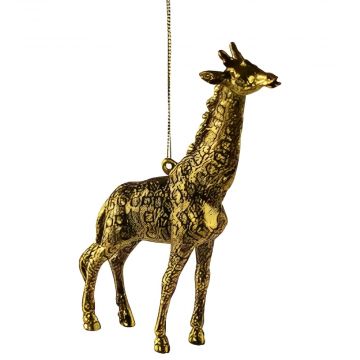 PENDENTE CON GIRAFFA IN PLASTICA COLORE ORO 8X4 H. 16.5CM