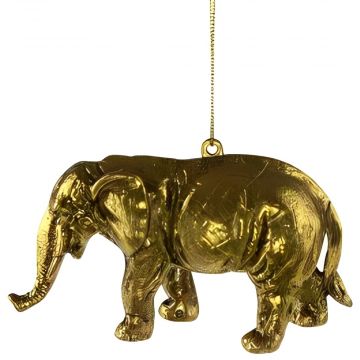 PENDENTE CON ELEFANTE IN PLASTICA COLORE ORO 13.5X9.5 H. 7CM