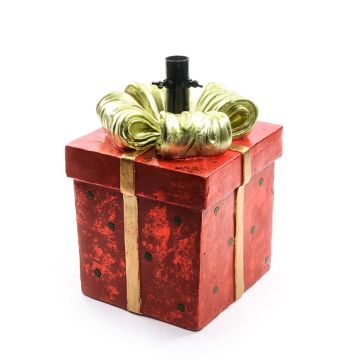 BASE X ALBERO PACCO REGALO IN POLIRESINA 28.5CX27.7 H.41.5CM ROSSO CON DECORO