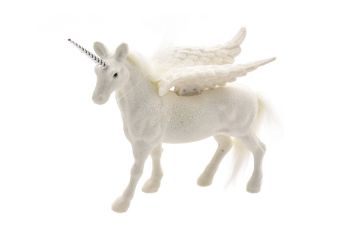 UNICORNO CON GLITTER BIANCO 26X26CM