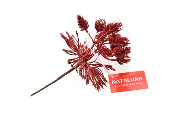 RAMO GLITTERATO ROSSO CON SPIGHE 18X11CM