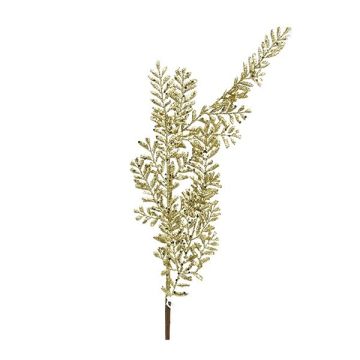 RAMO CON FOGLIE GLITTERATE ORO H 70CM