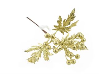 RAMO GLITTERATO H. 22CM ORO