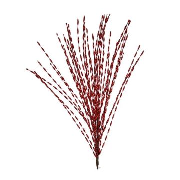RAMO CON BACCHETTI ATTORCIGLIATI ROSSO METALLIZZATO H 85CM