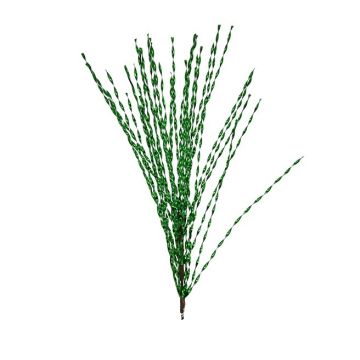 RAMO CON BACCHETTI ATTORCIGLIATI VERDE METALLIZZATO H 85CM