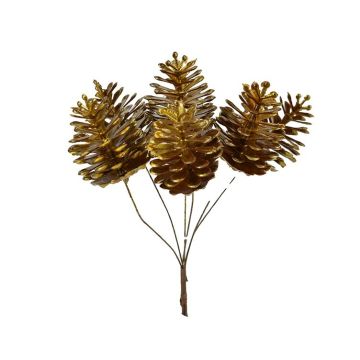 RAMO PIGNETTE PICCOLE COLOR METALLIZZATO ORO H. 26CM