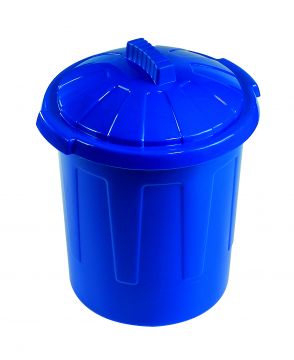 PATTUMIERA BLU IN POLIPROPILENE CON COPERCHIO LT 8 DIAM 26 X H 32CM 
