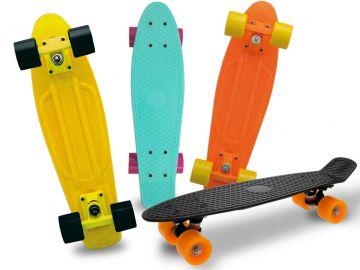 SKATEBOARD FLUO 57CM MAX 50KG CON RUOTE IN PVC