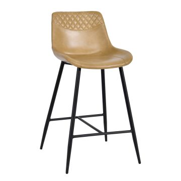 SGABELLO IN PELLE BEIGE