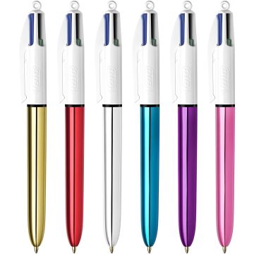 BIC - PENNA A SFERA A SCATTO 4 COLOURS  SHINE BAR ASSORTITO