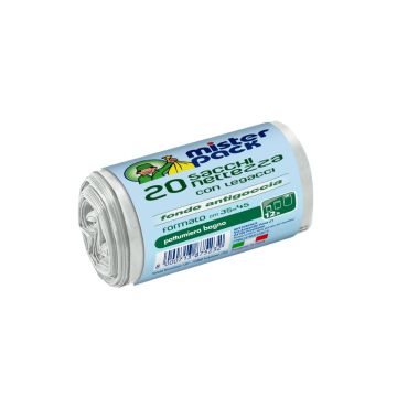 SET 20 SACCHI NETTEZZA TRASPARENTI MISTERPACK 35X45CM 12LT