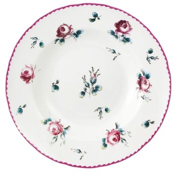 PIATTO FRUTTA FIORI 1 IN PORCELLANA BIANCO CON DECORO DIAM. 20CM