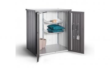 BIOHORT - ARMADIO DA ESTERNO ROMEO IN ACCIAIO GRIGIO SCURO METALLIZZATO 132X57X140CM