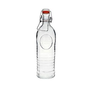 BOTTIGLIA IN VETRO TRASPARENTE CON TAPPO 1LT