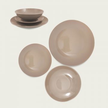 PIATTO DESSERT MONOCOLORE IN CERAMICA DIAM. 20CM TORTORA