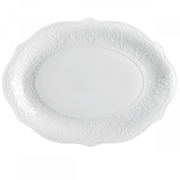 PIATTO OVALE IN PORCELLANA LINEA ALICE 26X35CM BIANCO