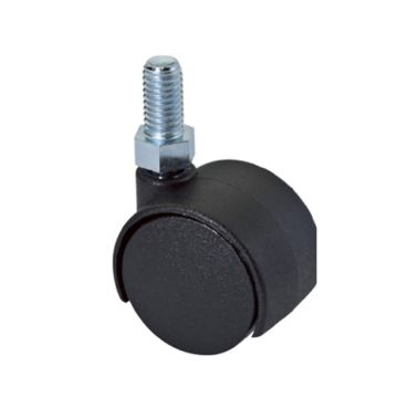 RUOTA GEMELLATA IN NYLON DIAM. 30mm CON PERNO