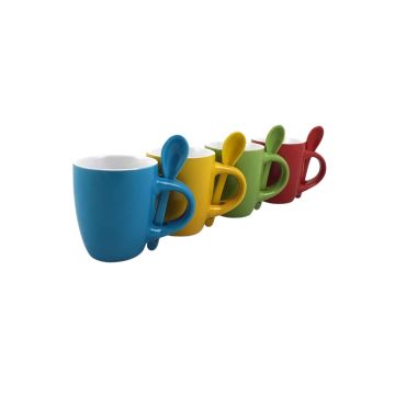 TAZZINA DA CAFFE' CON CUCCHIAINO 5.5X6.5CM ASSORTITO