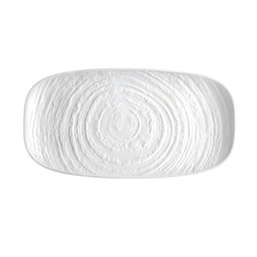 VASSOIO RETTANGOLARE PORCELLANA LINEA WALL 36X19CM BIANCO
