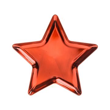 VASSOIO IN PLASTICA A FORMA DI STELLA 31X31 H.2CM ROSSO LUCIDO