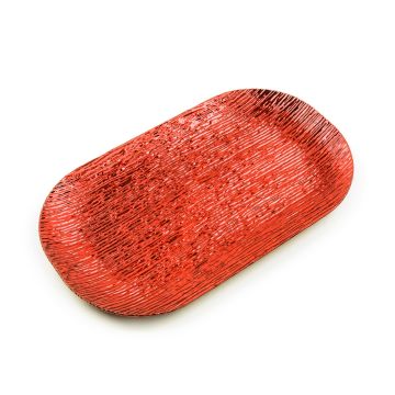 VASSOIO OVALE IN PLASTICA 43X25.5 H.3 CM ROSSO 
