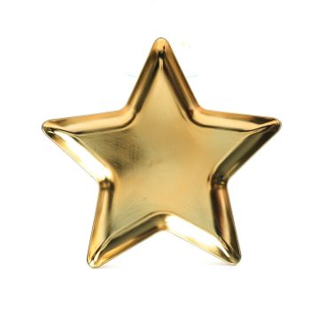VASSOIO IN PLASTICA A FORMA DI STELLA 31X31 H.2CM ORO LUCIDO 