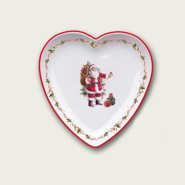 PIATTO PIANO A FORMA DI CUORE IN CERAMICA 25X25CM H 3CM