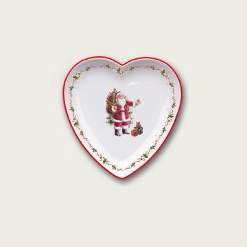 PIATTO DESSERT A FORMA DI CUORE IN CERAMICA 20X20CM H 3CM