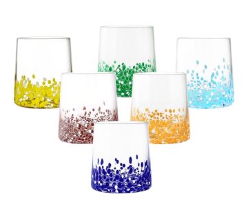 SET 6 BICCHIERI TUMBLER DA ACQUA LINEA LAGUNA INCANTATA IN VETRO 330ML