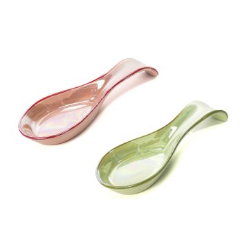 POGGIAMESTOLO IN CERAMICA SMALTATA LUCIDA 24X8,5 H 4CM ASSORTITO