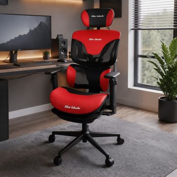 POLTRONA UFFICIO GAMING ROSSA E NERA 