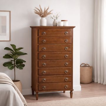 CASSETTIERA 7 CASSETTI IN TINTA NOCE