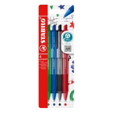 SET 4 PENNE A SFERA STABILO POINTBALL COLORFUL