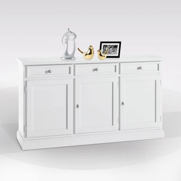 CREDENZA 3 ANTE + 3 CASSETTI LACCATO BIANCO