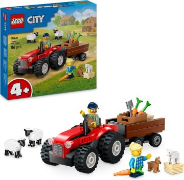 LEGO CITY - TRATTORE AGRICOLO ROSSO CON RIMORCHIO E PECORE