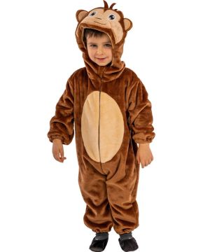 TUTINA SCIMMIETTA DA BAMBINO IN PELLICCIA DI PILE CON CAPPUCCIO 3 ANNI